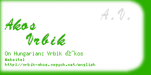 akos vrbik business card